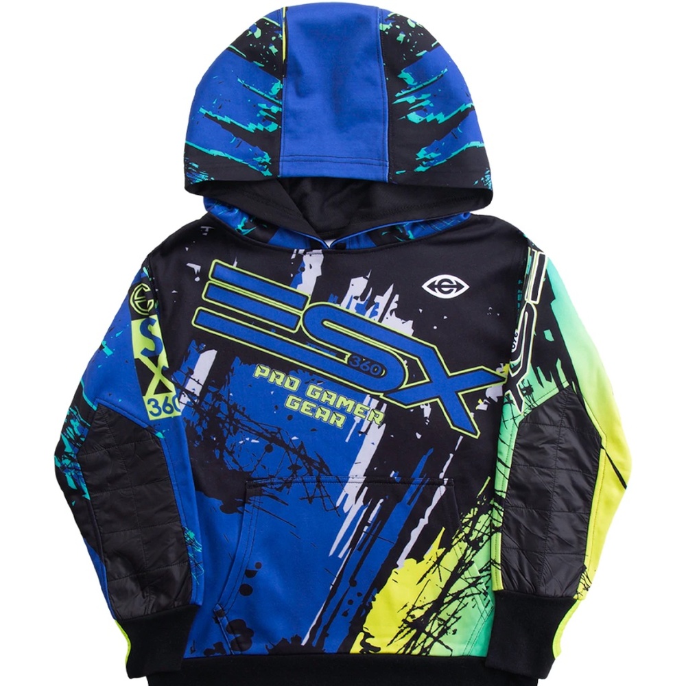 ESX360 BLACK BLUE ULTIMATE PRO GAMER HOODIE ESPORTS GEAR MEDIUM SMALL XL
